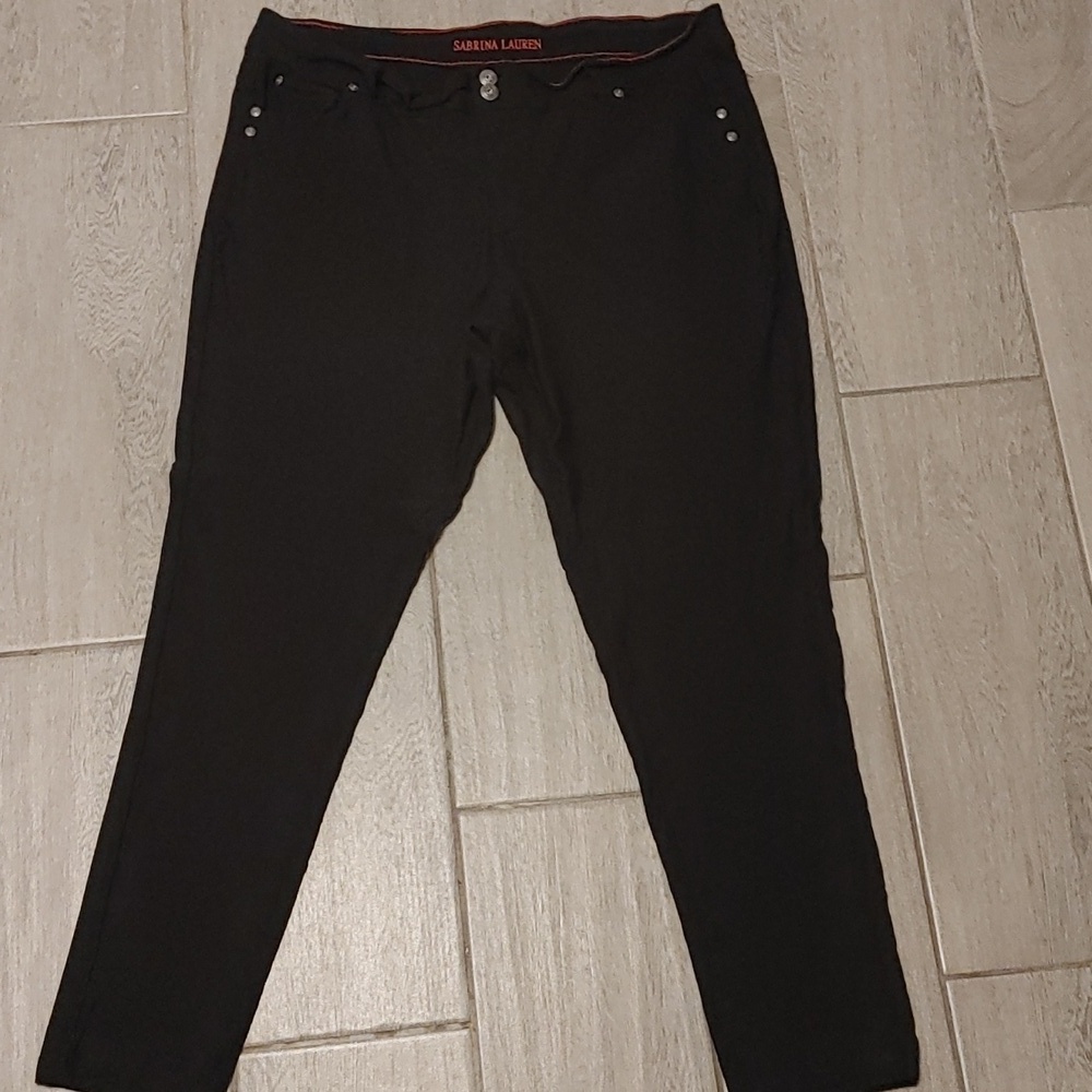 Sabrina Lauren Pants Women's 20 Wide Black Stretch Denim